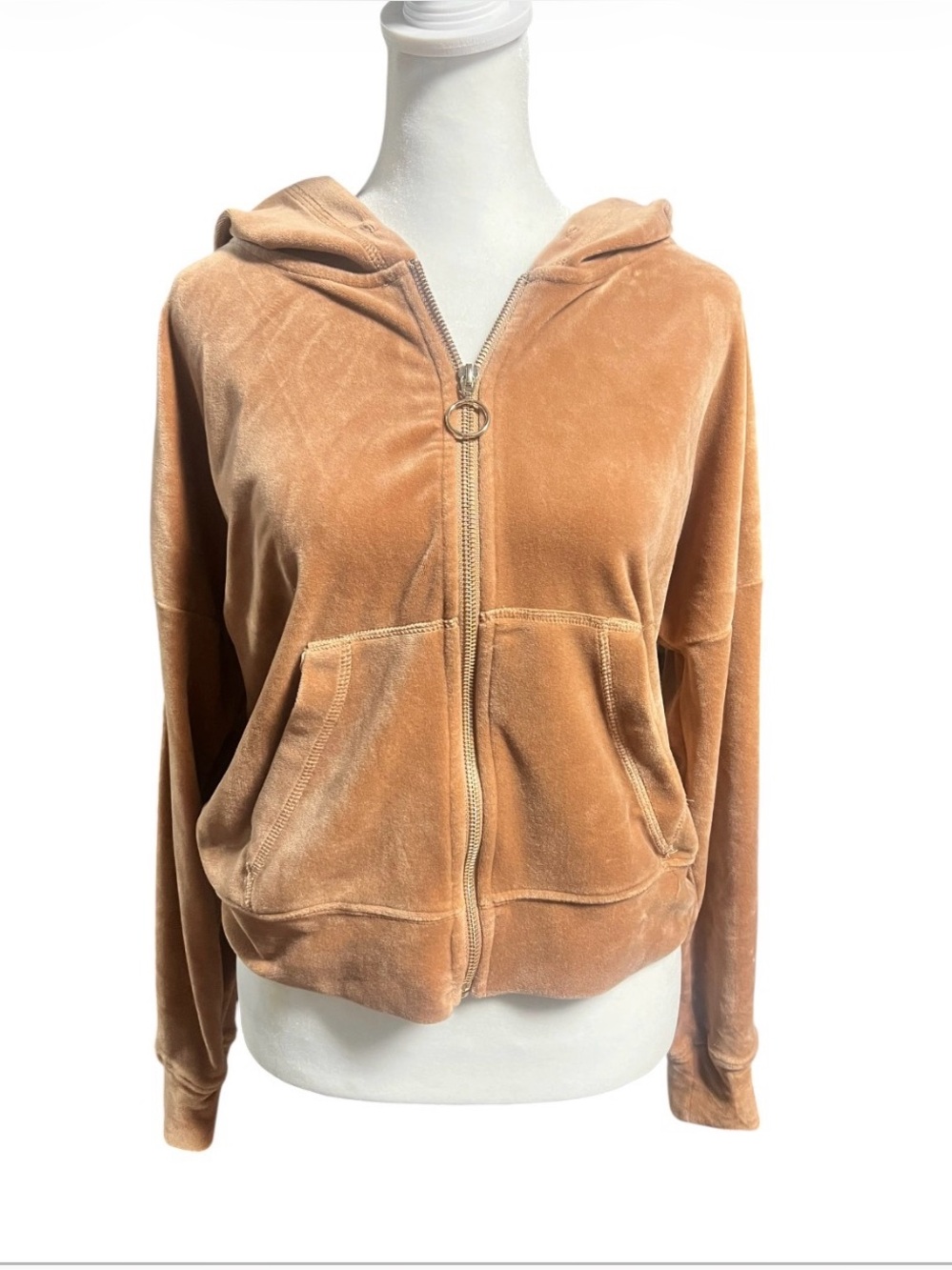 Fall Transition Velour Zip Front Cropped Jacket by Truth